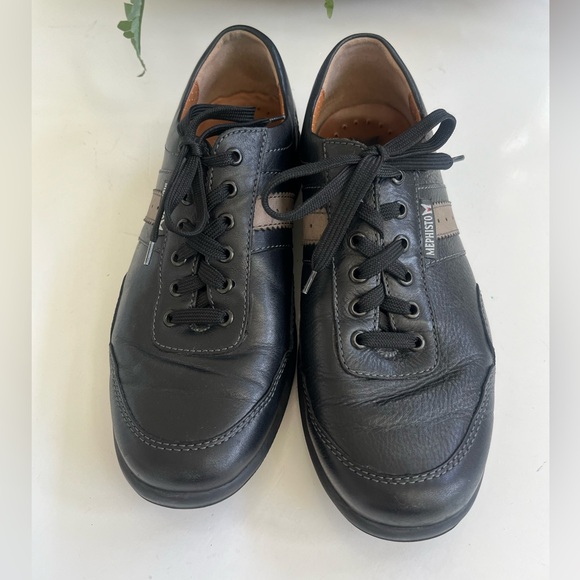 Mephisto Air Jet Black Pebbled Leather Mens 8.5 /07 1433 Walking Shoes EUC - Picture 3 of 16